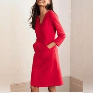 Boden Vibrant Pink Long Sleeve Dress